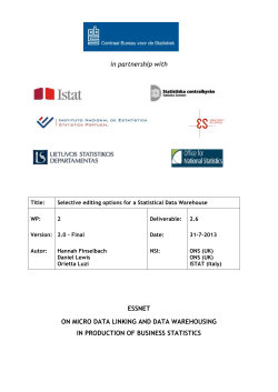 2.6 Guidelines on selective editing options for the S