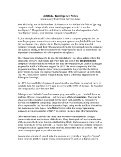 Artificial Intelligence Notes, by 11/3/14