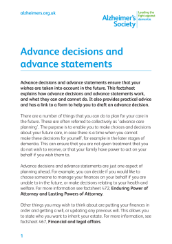 Advance decisions and advance statements