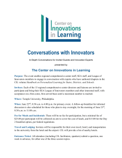 Conversations with Innovators - Center on Innovations in Learning