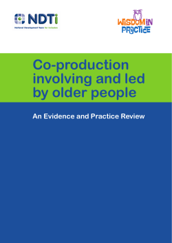 Co-production involving and led by older people