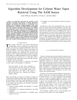 Algorithm Development for Column Water Vapor Retrieval Using the