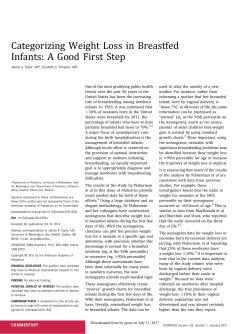 Categorizing Weight Loss in Breastfed Infants: A Good First Step