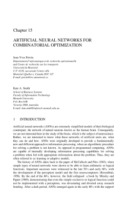 Artificial Neural Networks for Combinatorial Optimization