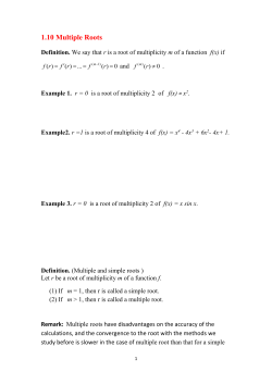 1.10 Multiple Roots Definition.