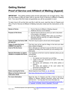 Proof of Service and Affidavit of Mailing Appellate Court