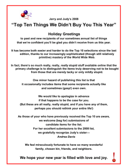 Christmas Top 10 - Faculty Web Sites at the University of Virginia