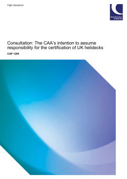 The CAA`s intention to assume responsibility for the certification of