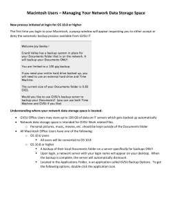 Macintosh Users &ndash; Managing Your Network Data Storage Space