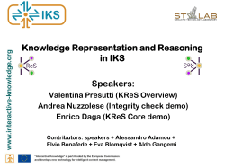 Knowledge Representation and Reasoning in IKS