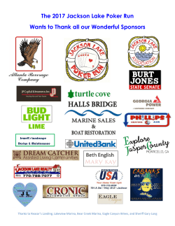 The 2017 Jackson Lake Poker Run Wants to Thank all our