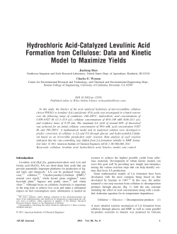 Hydrochloric acidcatalyzed levulinic acid formation from - CE-CERT