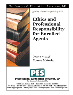 Ethics and Professional Responsibility for Enrolled Agents