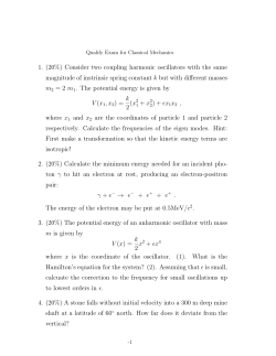 1. (20%) Consider two coupling harmonic oscillators with the same