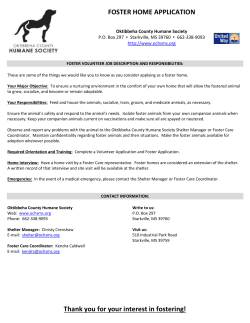 Foster Application - Oktibbeha County Humane Society