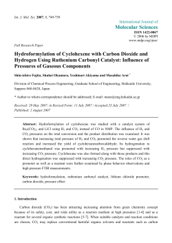 Hydroformylation of Cyclohexene with Carbon Dioxide and