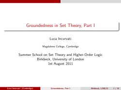 Groundedness in Set Theory, Part I