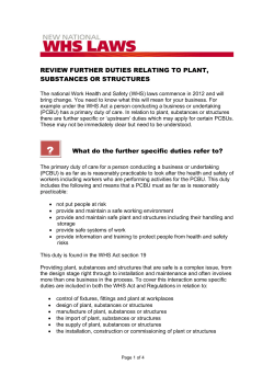 REVIEW FURTHER DUTIES RELATING TO PLANT, SUBSTANCES