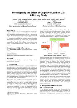 Investigating the Effect of Cognitive Load on UX: A Driving Study