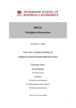 BEA111 Principles of Economics