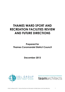 Thames Ward Sport and Recreation Facilities Review and Future