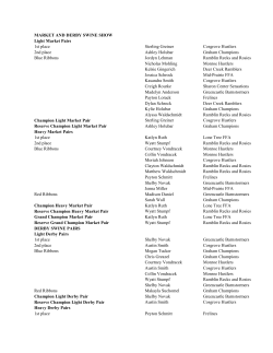MARKET AND DERBY SWINE SHOW Light Market Pairs 1st place
