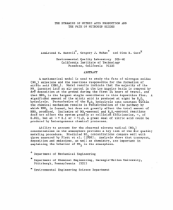 THE DYNAMICS OF NITRIC ACID PRODUCTION