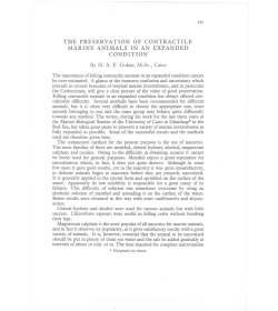 the preservation of contractile marine animals