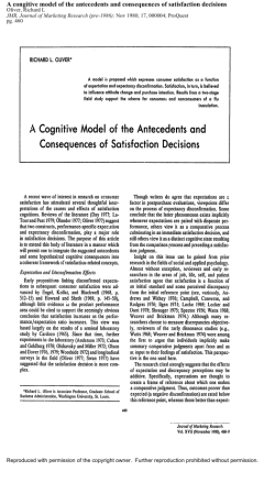 A congitive model of the antecedents and
