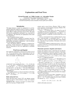 Explanations and Proof Trees - Association for the Advancement of
