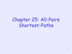 Chapter 25: All-Pairs Shortest-Path