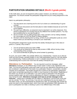 PARTICIPATION GRADING DETAILS (Worth 4 grade points)