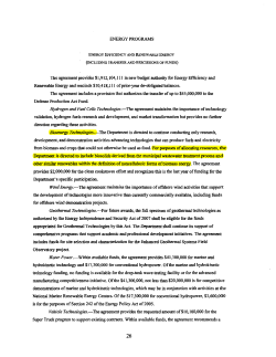 ENERGY PROGRAMS The agreement provides $1,912,104,111 in