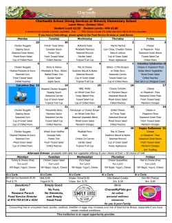 Chartwells School Dining Services at Waverly Elementary School