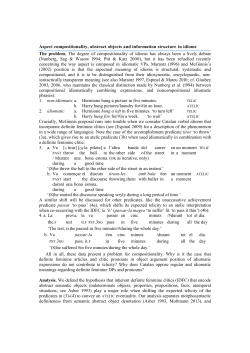 Aspect compositionality, abstract objects and information structure in