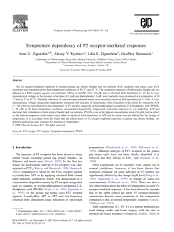 Temperature dependency of P2 receptor-mediated responses