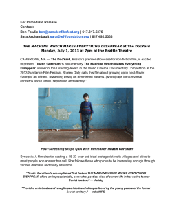 For Immediate Release Contact: Ben Fowlie ben