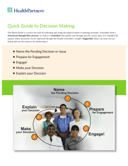 Quick Guide to Decision Making