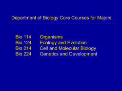 Bio 124 Ecology and Evolution