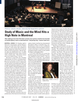 Study of Music and the Mind Hits a High Note in