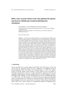 DPM, a fast, accurate Monte Carlo code optimized for photon and
