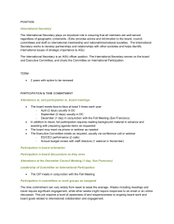 POSITION International Secretary The International Secretary