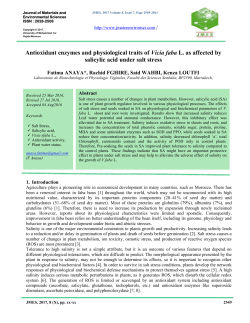 Antioxidant enzymes and physiological traits of Vicia faba L. as