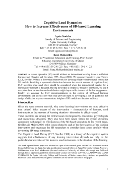 Cognitive Load Dynamics: How to Increase Effectiveness of SD