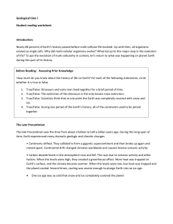 Geological time ! Student reading worksheet Introduction: Nearly 80