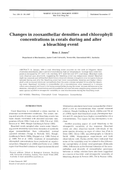 Changes in zooxanthellar densities and chlorophyll concentrations