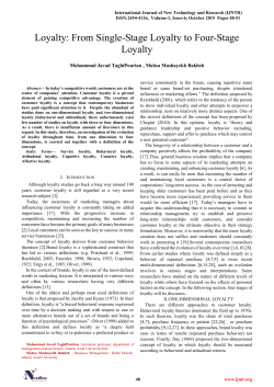 Loyalty - International Journal of New Technology and Research