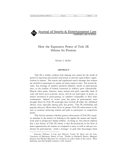 How the Expressive Power of Title IX Dilutes Its Promise