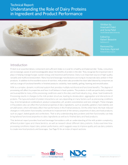Understanding the Role of Dairy Proteins in Ingredient and Product