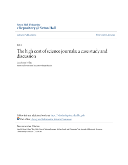 The high cost of science journals: a case study and discussion